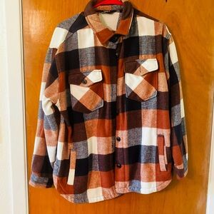 Plaid Men's Jacket - Black, White, Brown